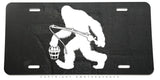 Bigfoot Fishing Humor Joke Grunge Auto Metal License Plate