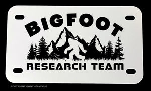 Bigfoot Research Team Funny Joke Humor Motorcycle Metal License Plate