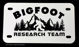 Bigfoot Research Team Funny Joke Humor Motorcycle Metal License Plate