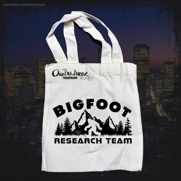 Bigfoot Research Team Humor Joke Small Tote Bag - 8