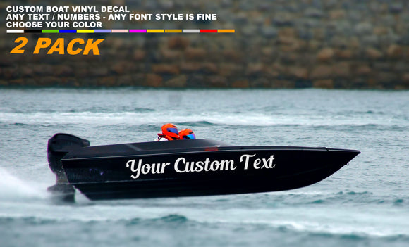 2 Pack - Boat Decals Custom Name Sticker 6
