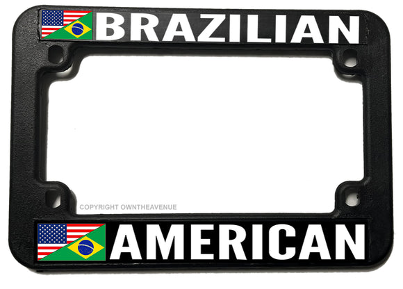 Brazilian American Flag Motorcycle License Plate Frame - OwnTheAvenue