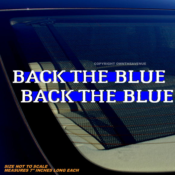 x2 Back The Blue Reflective Blue Line Support Police Vinyl Decal Stickers 7