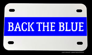 Back The Blue Support Police Reflective Blue Motorcycle Metal License Plate