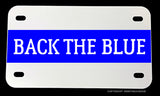 Back The Blue Support Police Reflective Blue Motorcycle Metal License Plate