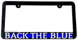 Back The Blue Reflective Blue Color Line Support Police License Plate Frame