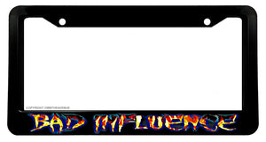 Bad Influence Hot Rod Vintage Flames Racing Drifting License Plate Frame - OwnTheAvenue