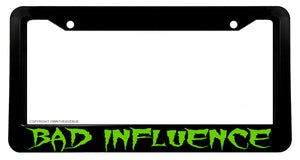 Bad Influence Hot Rod Vintage Green Racing Drifting License Plate Frame - OwnTheAvenue