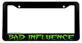 Bad Influence Hot Rod Vintage Green Racing Drifting License Plate Frame - OwnTheAvenue