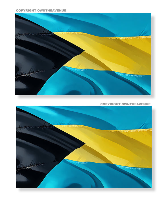 x2 Bahamas Wavey World Country Flag Vinyl Sticker Decals 4