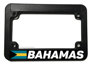 Bahamas World Flag Country Motorcycle License Plate Frame