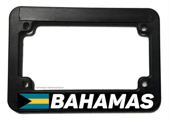 Bahamas World Flag Country Motorcycle License Plate Frame