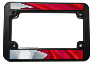 Bahrain Wavey Style World Country Flag Motorcycle License Plate Frame - OwnTheAvenue