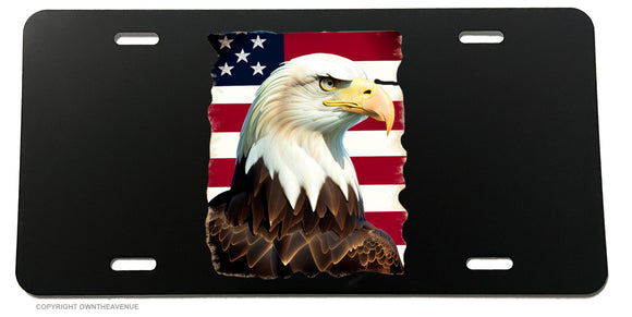 Bald Eagle USA America American Flag License Plate Cover Model-V923 - OwnTheAvenue