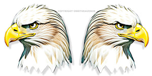 x2 / Two Pack Bald Eagle Head Only Car Truck Window Bumper Sticker Decal 3.75" - OwnTheAvenue