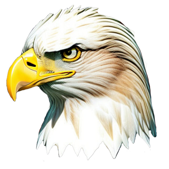 Bald Eagle Head Only Determined Look Car Truck Window Bumper Sticker Decal 3.75