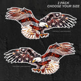 Two Bald Eagle USA American Flag Sticker Car Truck Laptop Decal Bumper Patriotic - OwnTheAvenue