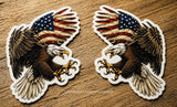 2 Pack Set - Bald Eagle USA American Flag Patriotic Vinyl Sticker Decals