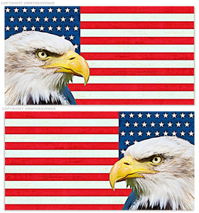x2 Bald Eagle USA American Flag Sq. V. Car Truck Bumper Laptop Sticker Decal 4" - OwnTheAvenue