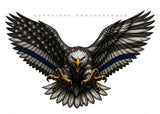 2Pcs Bald Eagle USA American Flag Support Police Blue Color Line Sticker Decals - OwnTheAvenue