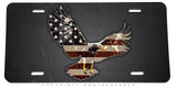 Bald Eagle American Flag USA Grunge V001 Auto Metal License Plate