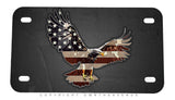 Bald Eagle USA American Flag Vintage Grunge Style Motorcycle Metal License Plate - OwnTheAvenue