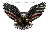 2Pcs Bald Eagle USA American Flag Support Firefighters Vinyl Sticker Decals 5" - OwnTheAvenue