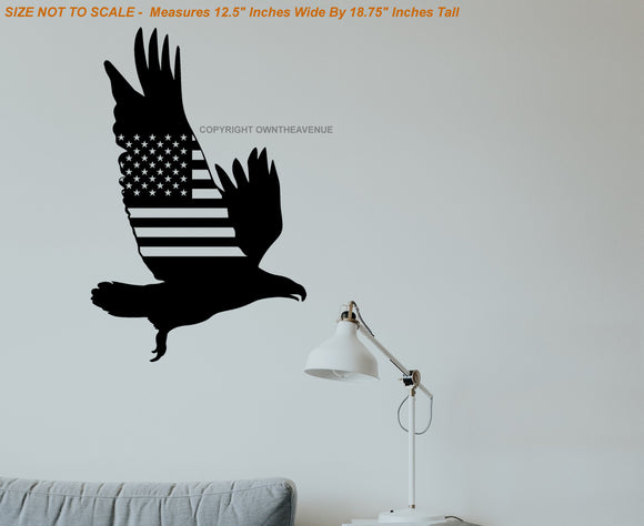 Bald Eagle USA American Flag Wall Decor Decal For Home Office Business 18.75