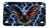 Bald Eagle USA American Flag Model V001 Motorcycle License Plate - OwnTheAvenue