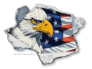 Bald Eagle American USA Flag Model 035 Vinyl Sticker Decal 4"