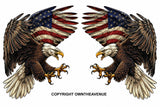 Set of Bald Eagle USA American Flag Patriotic Holographic Vinyl Sticker Decals