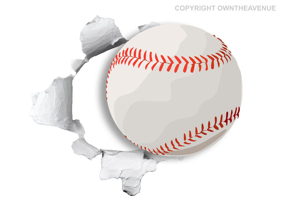 Baseball Funny Joke Sports Hole In Wall Art Car Truck Bumper Sticker 3.5