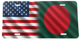 USA American Bangladesh Flag Wavey Style Auto License Plate - OwnTheAvenue
