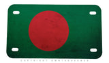 Bangladesh Flag Rustic Style Motorcycle License Plate - OwnTheAvenue