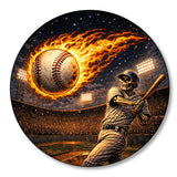 Baseball Flames Skeleton Vinyl Sticker Decal 3.5" Inches - OwnTheAvenue