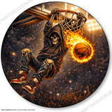 Basketball Flames Skeleton Vinyl Sticker Decal 3.5" Inches - OwnTheAvenue