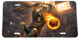 Basketball Flames Sports Auto Car Truck Metal License Plate