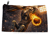 Basketball Flames Sports Make Up Bag