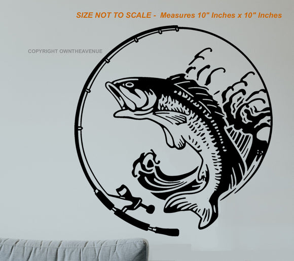 Bass Fish Fishing Ocean Office Home Wall Decor Decal - 10