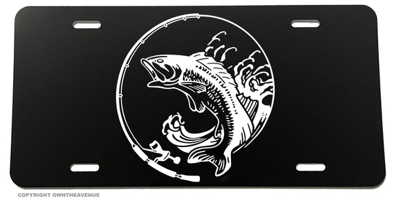 Bass Fish Fishing Ocean Car Truck SUV Auto License Plate