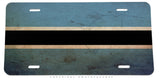 Batswana Flag Rustic Style Auto Metal License Plate - OwnTheAvenue