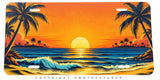 Ocean Sunset Palm Trees Beach Waves Car Truck SUV Auto License Plate