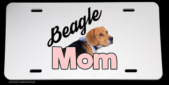 Beagle Mom Cute Dog Puppy Animal Lovers Rescue License Plate Cover - OwnTheAvenue