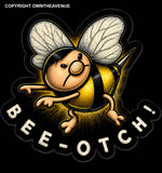 x2 Bee Otch Funny Bumble Bee JDM Drift Race Vinyl Decal Stickers 4"