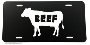 Beef Eat Bull Farmer Cattle Funny Joke Car Truck License Plate Cover