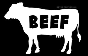 Beef Eat Bull Farmer Cattle Funny Joke Car Truck Vinyl Sticker Decal 5"