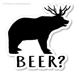 Bear Plus Deer Equals Beer Funny Joke Camping Hunting Hiking Sticker Decal 3.75"