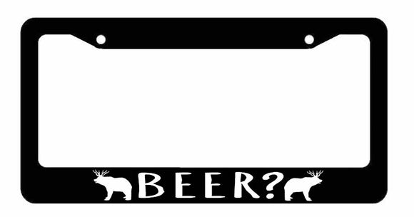 Bear Plus Deer Equals Beer Funny Joke Camping Hiking License Plate Frame