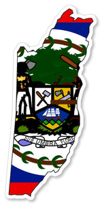 Belize Flag Map Car Truck Window Bumper Laptop Cooler Vinyl Sticker Decal 4"