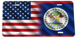 USA American Belize World Country Flags Auto Metal License Plate
